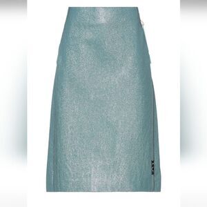 NWT OFF-WHITE leather midi skirt size 6